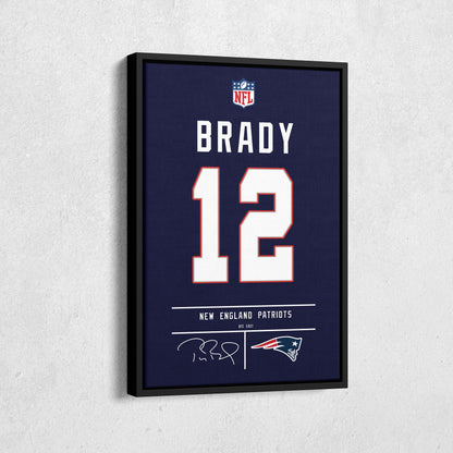 Tom Brady Patriots Jersey Canvas Print | Wall Art Decor