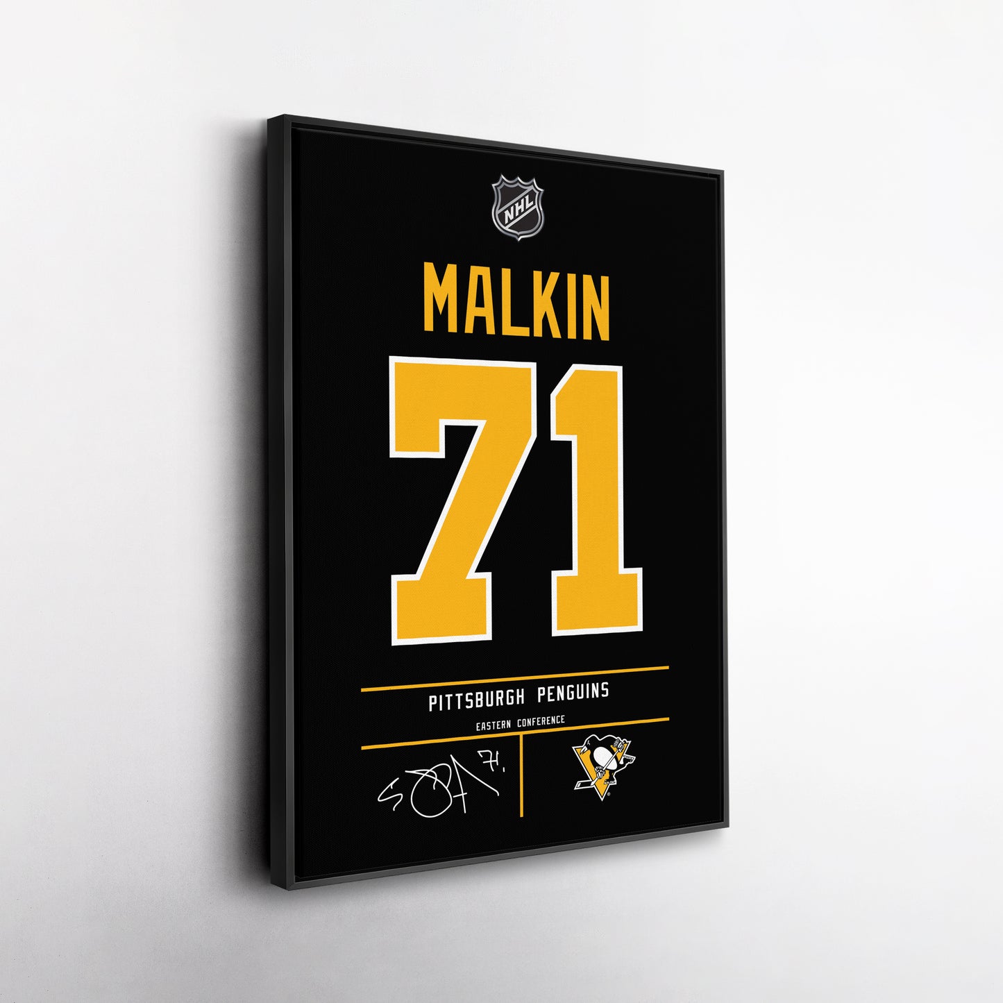 Evgeni Malkin Pittsburgh Penguins Jersey Canvas Wall Art