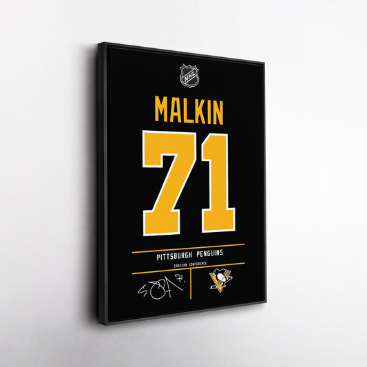 Evgeni Malkin Pittsburgh Penguins Jersey Canvas Wall Art