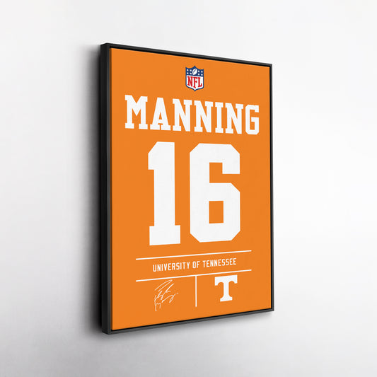 Peyton Manning University of Tennessee Jersey Canvas Wall Art