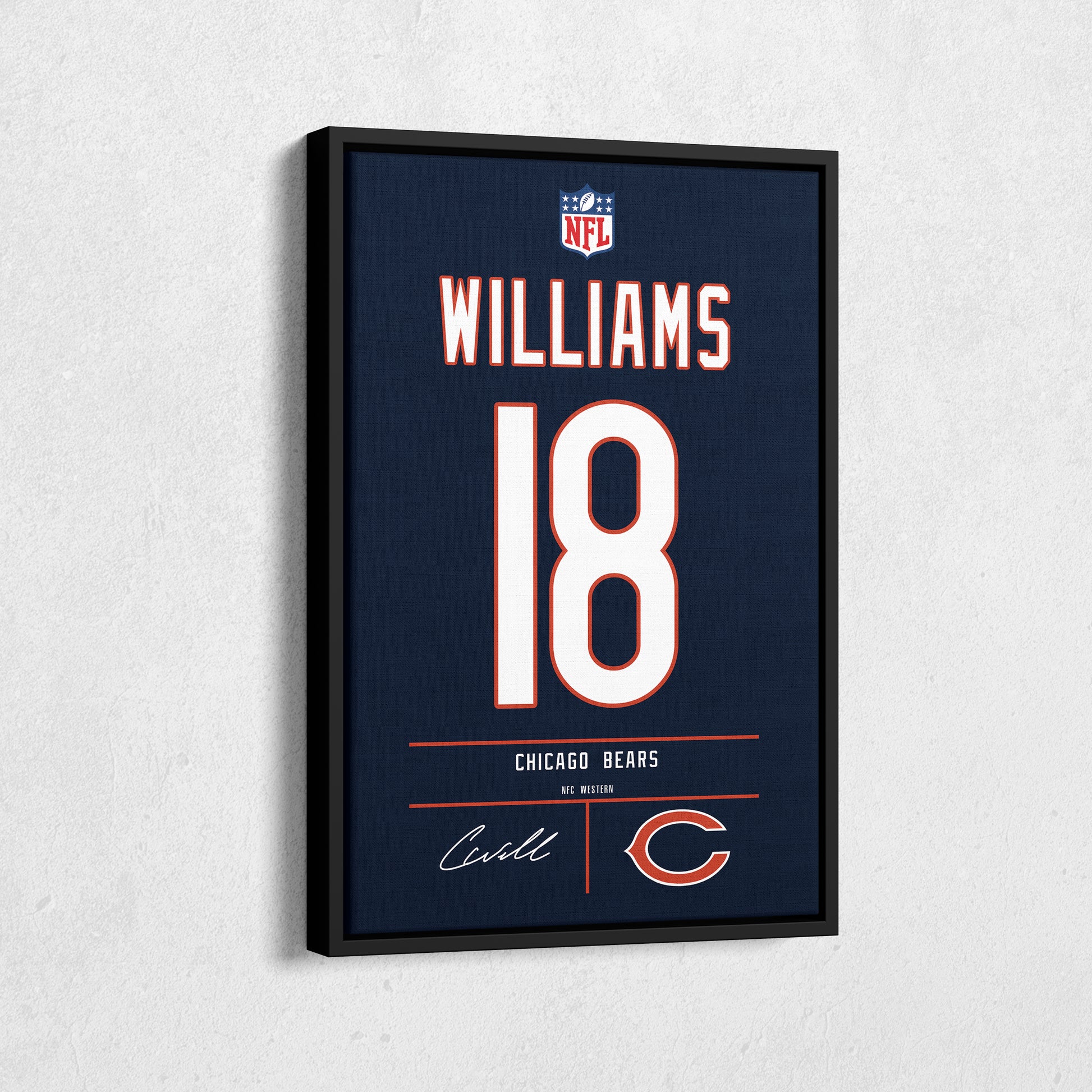 Caleb Williams Bears Jersey Canvas Print | Wall Art Decor
