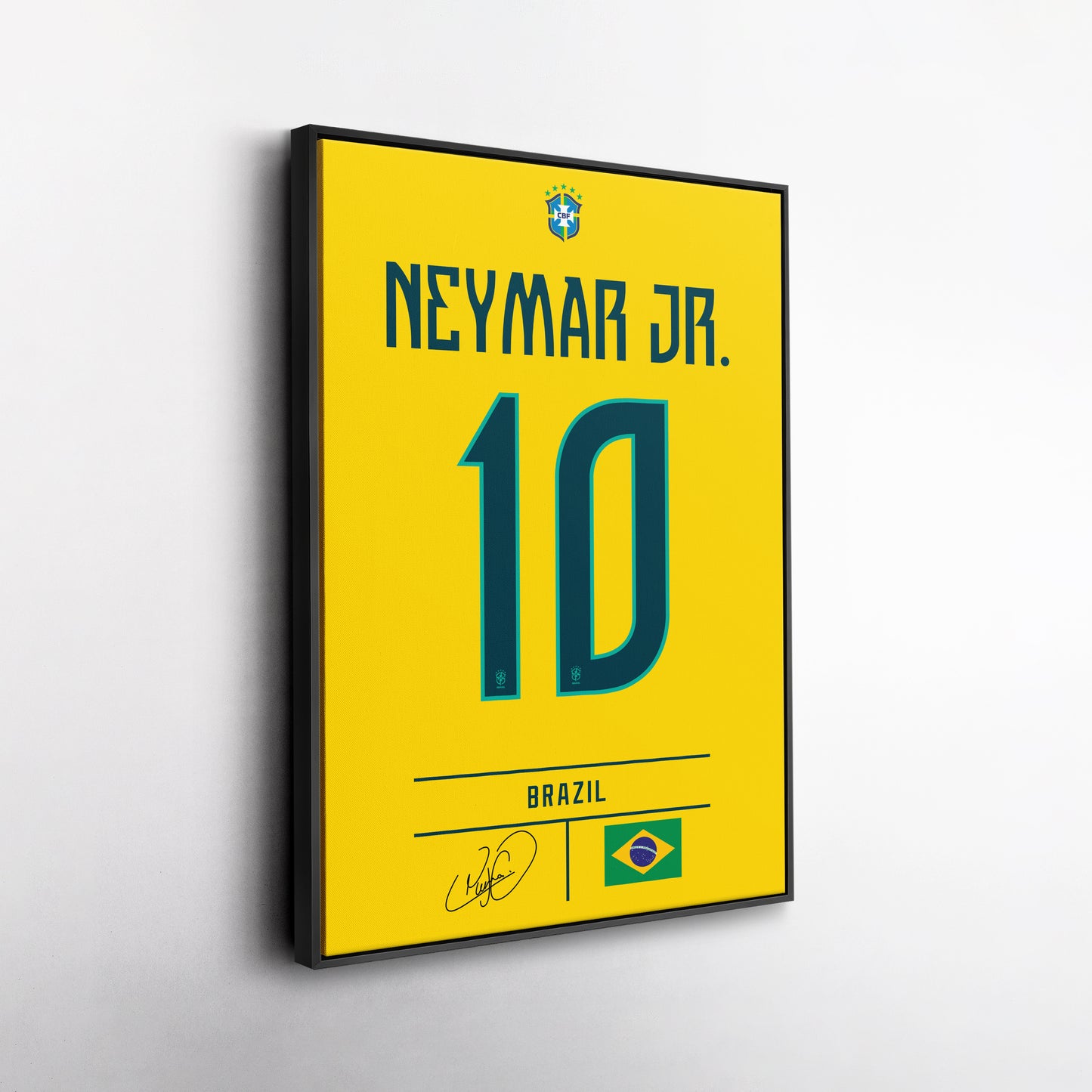 Neymar Jr Brazil Jersey Canvas Wall Art