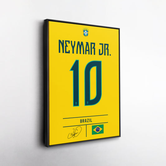 Neymar Jr Brazil Jersey Canvas Wall Art