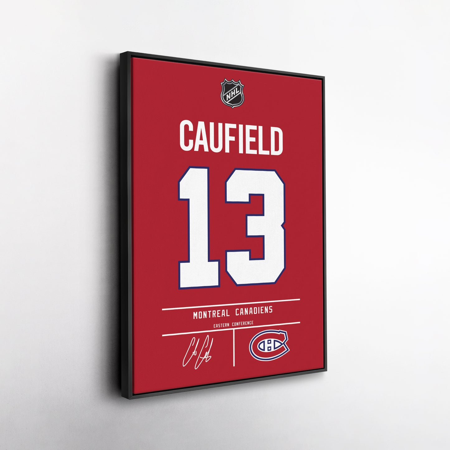 Cole Caufield Montreal Canadiens Jersey Canvas Wall Art