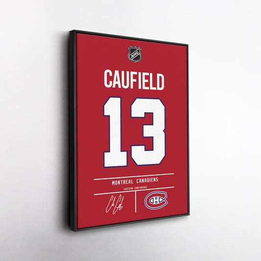 Cole Caufield Montreal Canadiens Jersey Canvas Wall Art