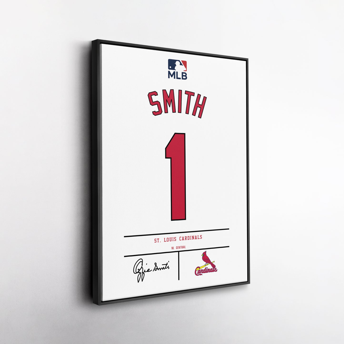Ozzie Smith St. Louis Cardinals Jersey Canvas Wall Art