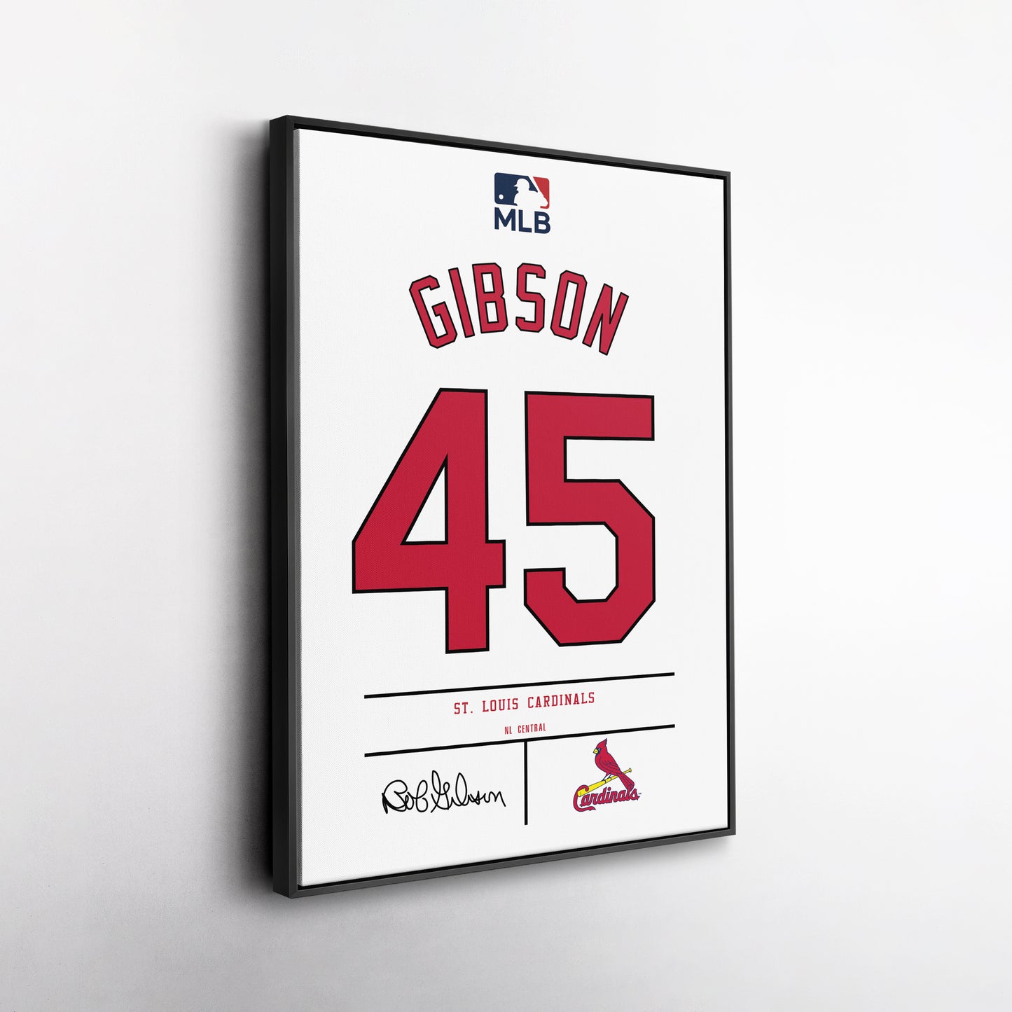 Bob Gibson St. Louis Cardinals Jersey Canvas Wall Art
