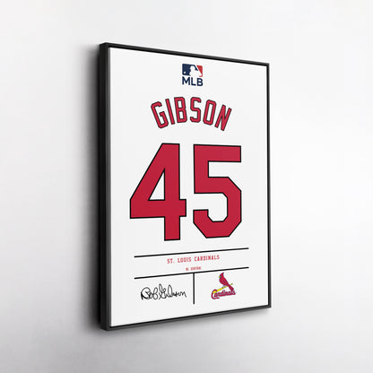 Bob Gibson St. Louis Cardinals Jersey Canvas Wall Art