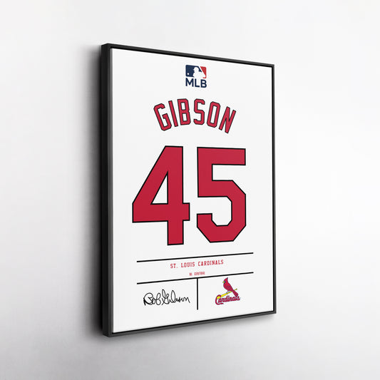 Bob Gibson St. Louis Cardinals Jersey Canvas Wall Art
