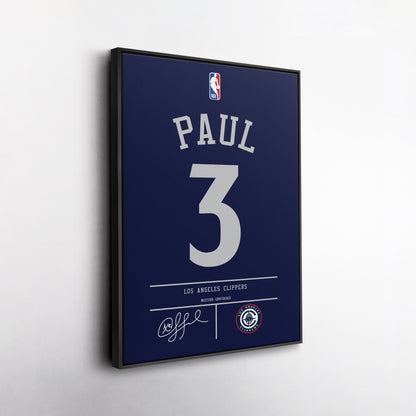 Chris Paul  Los Angeles Clippers Jersey Canvas Wall Art