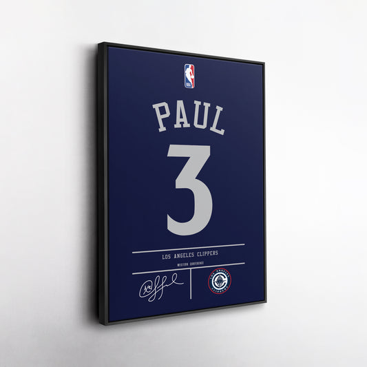 Chris Paul  Los Angeles Clippers Jersey Canvas Wall Art