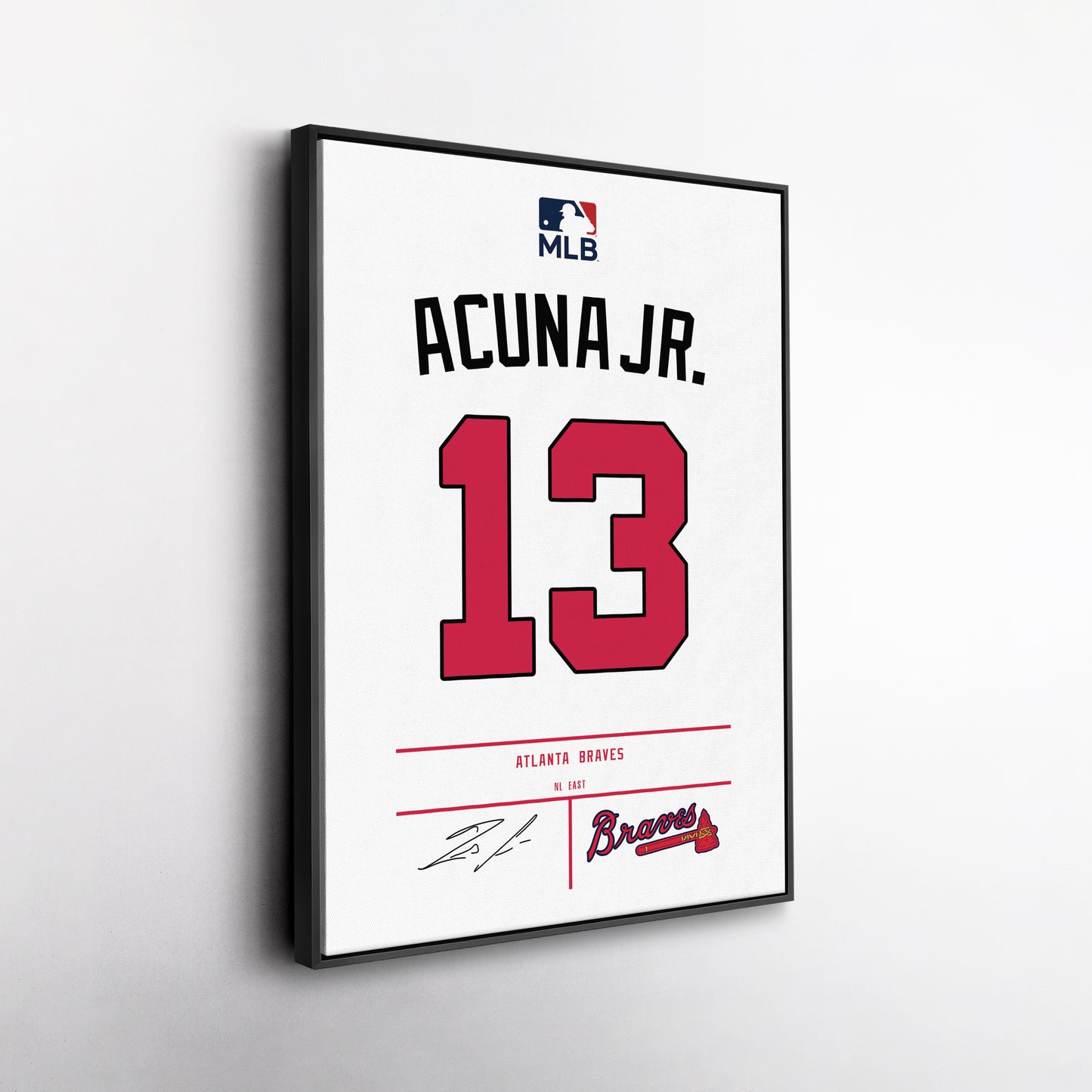 Ronald Acuña Jr. Braves Jersey Canvas Print | Wall Art Decor