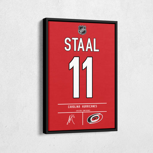 Jordan Staal Hurricanes Jersey Canvas Print | Wall Art Decor