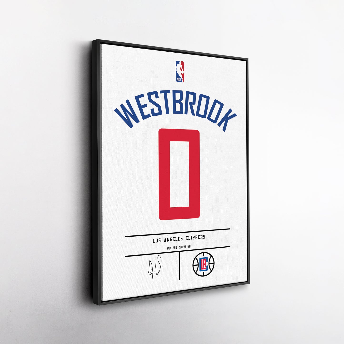 Russell Westbrook Clippers Jersey Canvas Print | Wall Art Decor