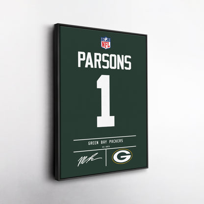 Micah Parsons Packers Jersey Canvas Print | Wall Art Decor