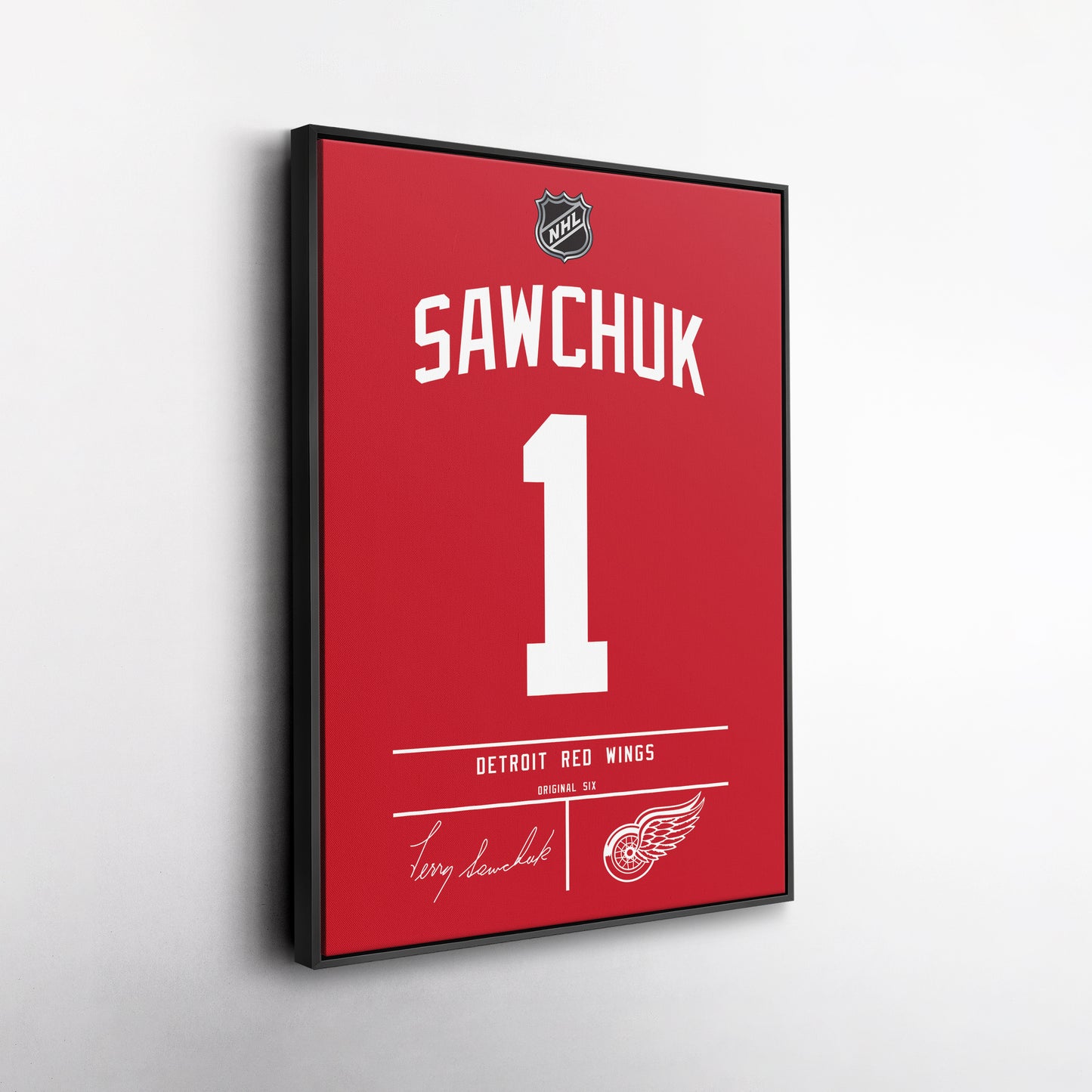 Terry Sawchuk Red Wings Jersey Canvas Print | Wall Art Decor
