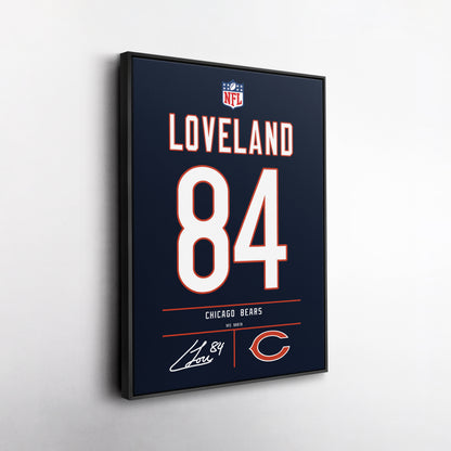Colston Loveland Chicago Bears Jersey Canvas Wall Art