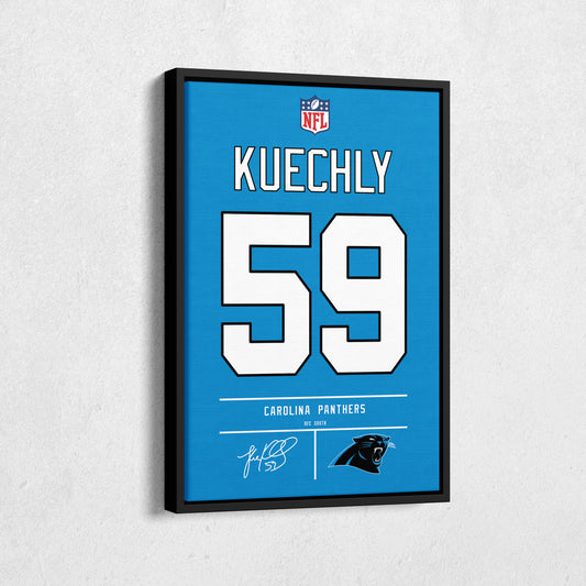 Luke Kuechly Panthers Jersey Canvas Print | Wall Art Decor