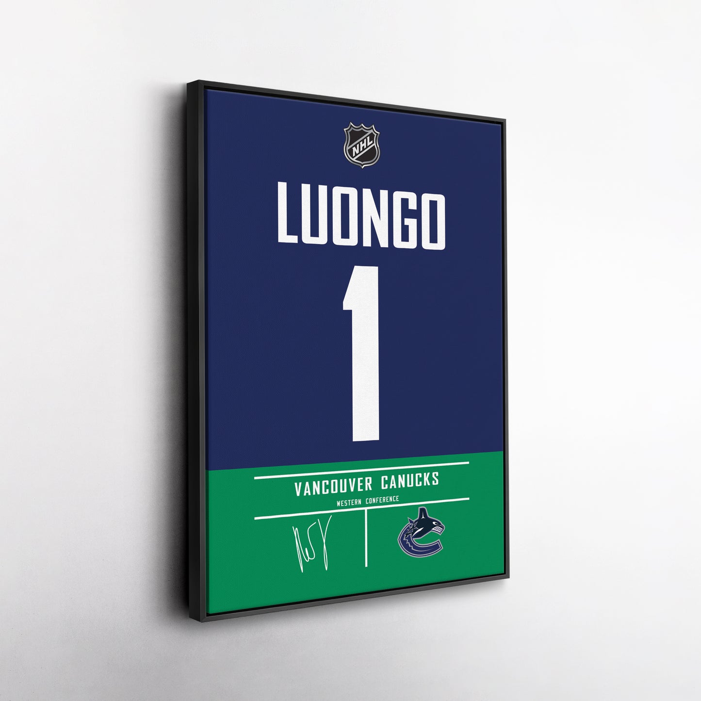 Roberto Luongo Canucks Jersey Canvas Print | Wall Art Decor
