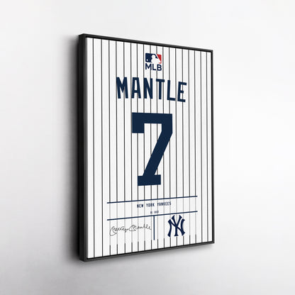 Mickey Mantle Yankees Jersey Canvas Print | Wall Art Decor