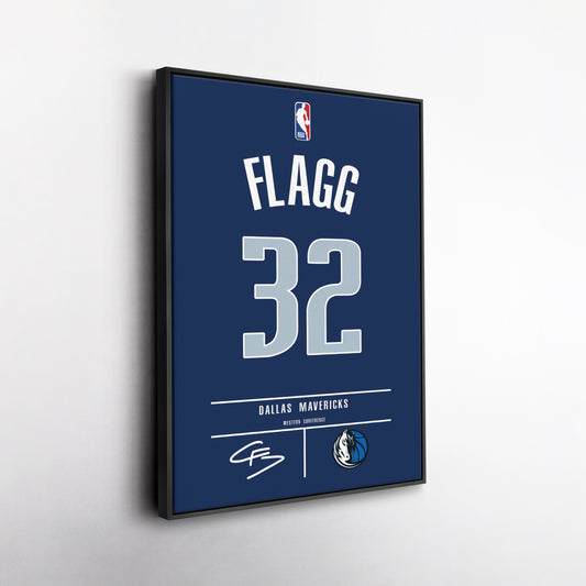 Cooper Flagg Dallas Mavericks Jersey Canvas Wall Art