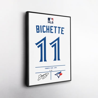 Bo Bichette Blue Jays Jersey Canvas Print | Wall Art Decor