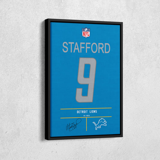 Matthew Stafford Lions Jersey Canvas Print | Wall Art Decor