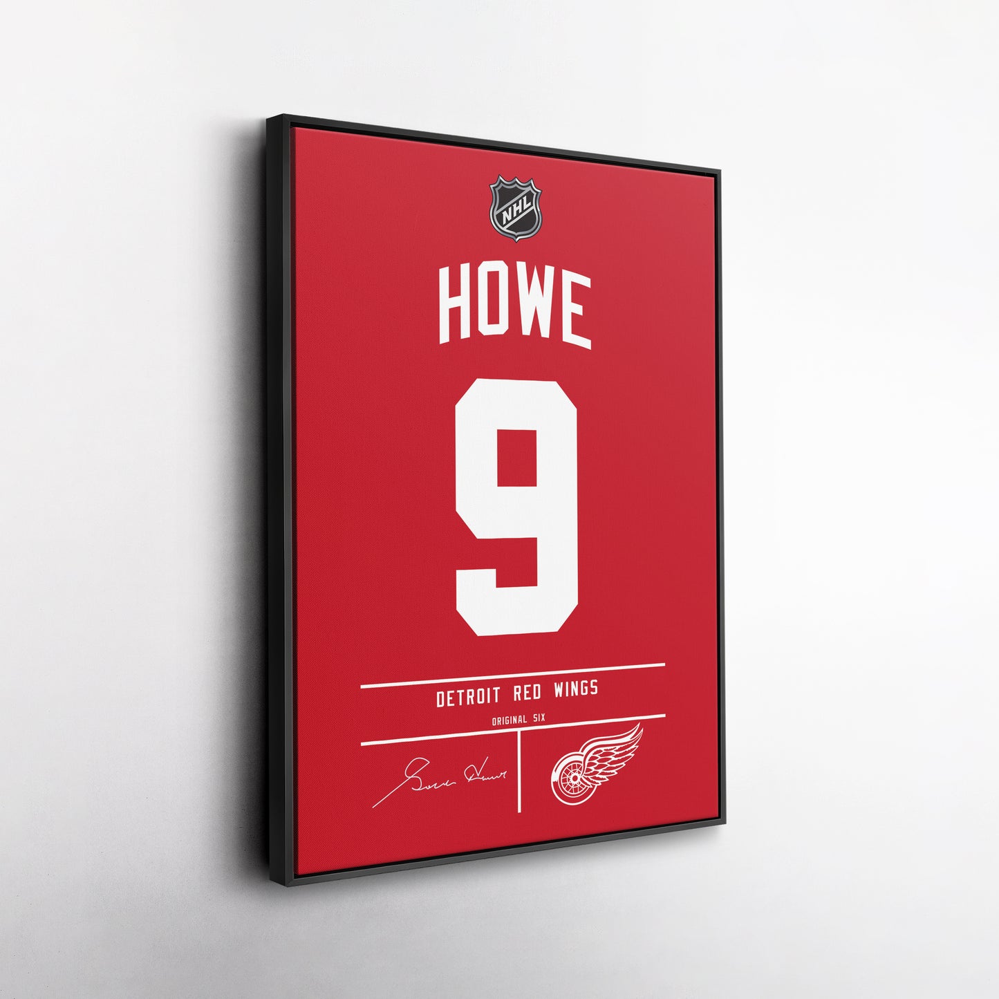 Gordie Howe Red Wings Jersey Canvas Print | Wall Art Decor