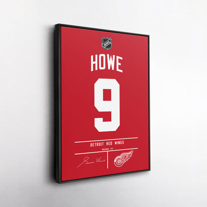 Gordie Howe Red Wings Jersey Canvas Print | Wall Art Decor