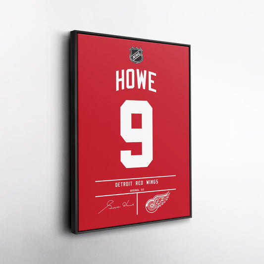 Gordie Howe Red Wings Jersey Canvas Print | Wall Art Decor