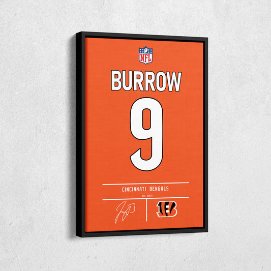 Joe Burrow Bengals Jersey Canvas Print | Wall Art Decor