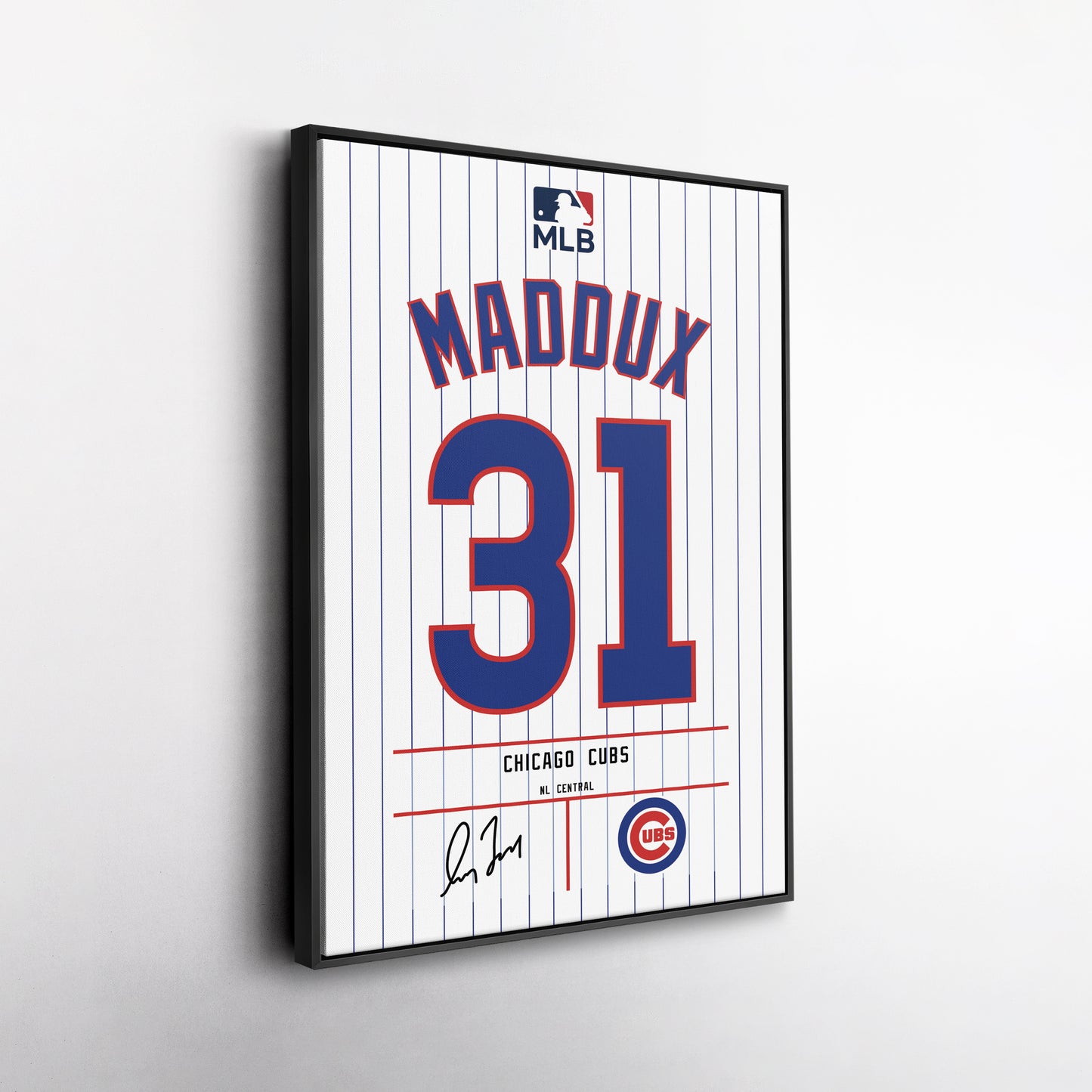 Greg Maddux Chicago Cubs Jersey Canvas Wall Art