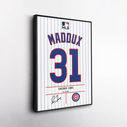 Greg Maddux Chicago Cubs Jersey Canvas Wall Art