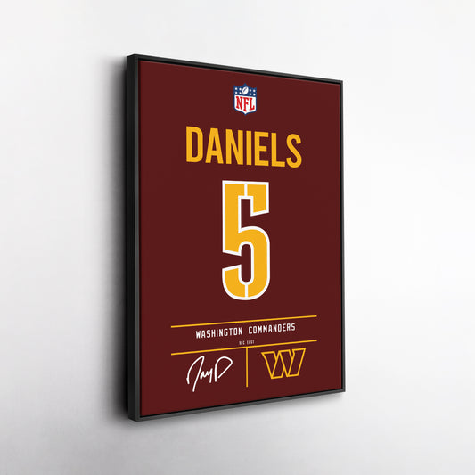 Jayden Daniels Commanders Jersey Canvas Print | Wall Art Decor