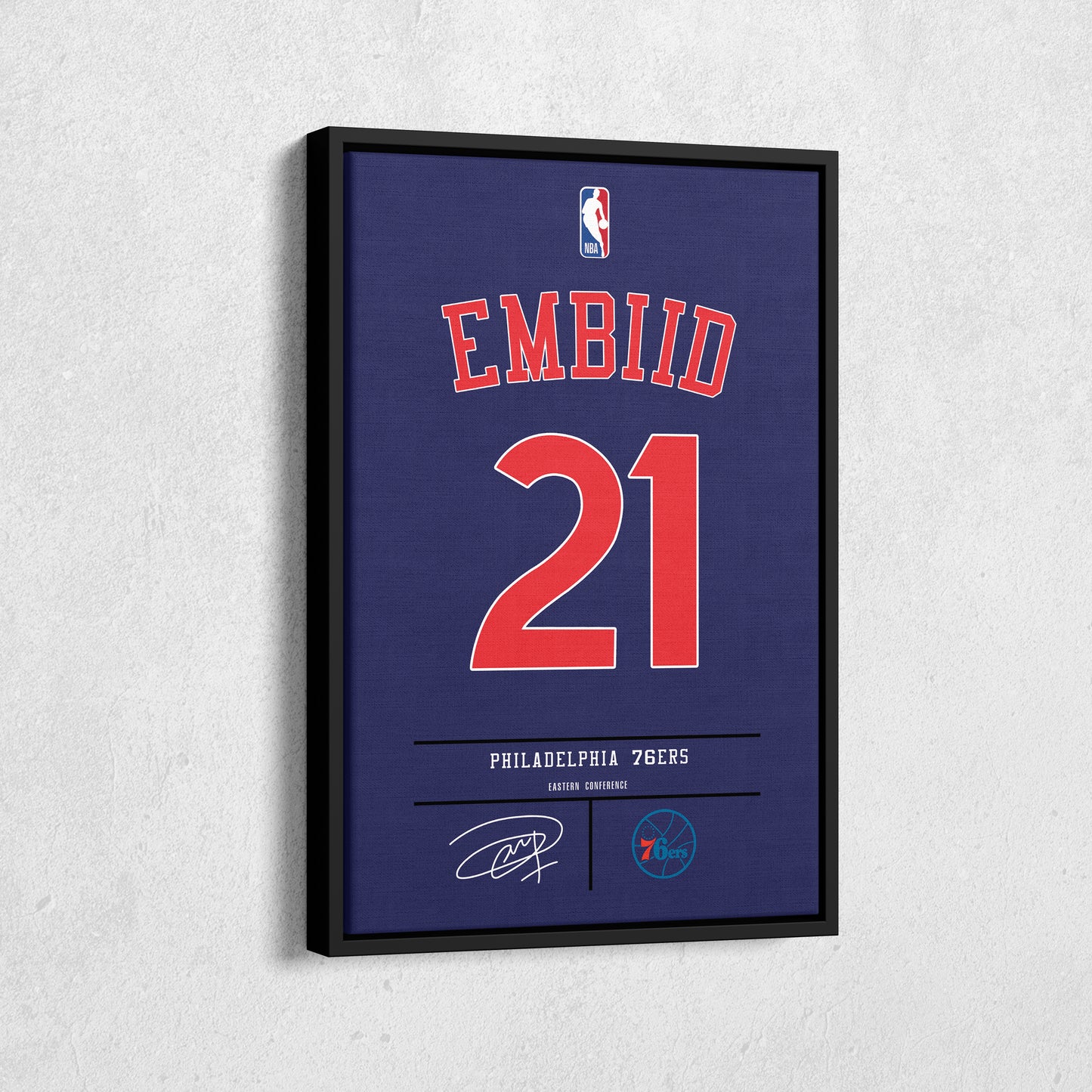 Joel Embiid 76ers Jersey Canvas Print | Wall Art Decor