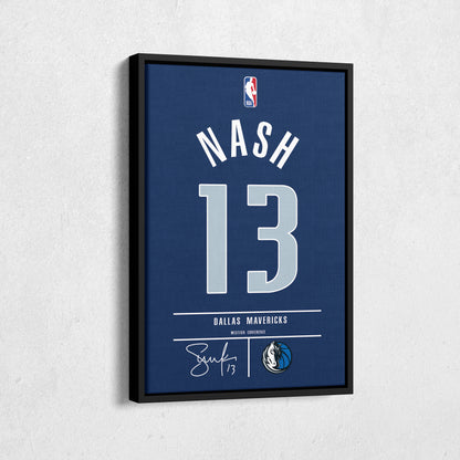 Steve Nash Mavericks Jersey Canvas Print | Wall Art Decor