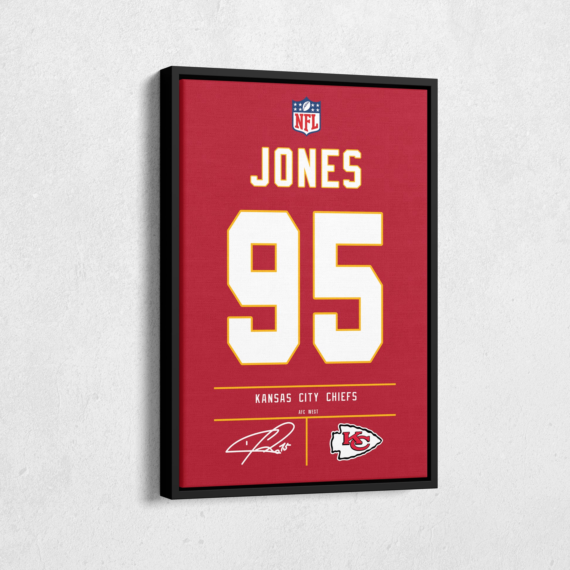 Chris Jones Chiefs Jersey Canvas Print | Wall Art Decor