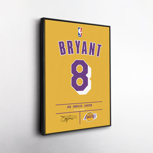Kobe Bryant Lakers Jersey Canvas Print | Wall Art Decor