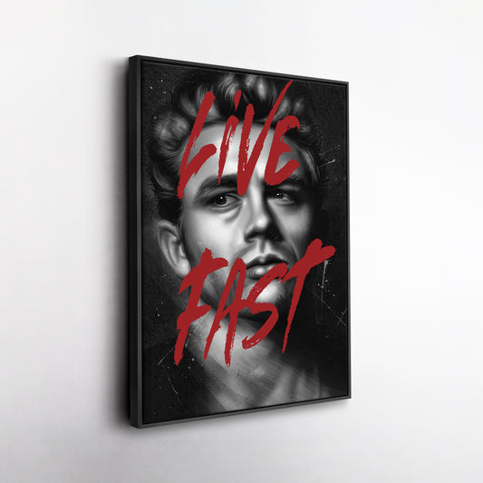 James Dean 'Live Fast' Canvas Print | Rebel Icon Wall Art