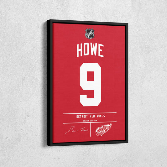 Gordie Howe Red Wings Jersey Canvas Print | Wall Art Decor