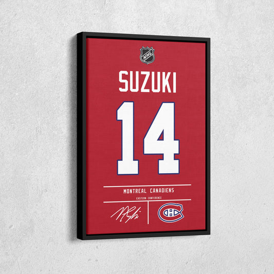 Nick Suzuki Canadiens Jersey Canvas Print | Wall Art Decor