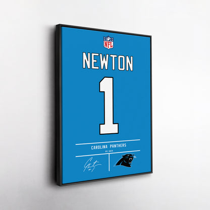 Cam Newton Carolina Panthers Jersey Canvas Wall Art
