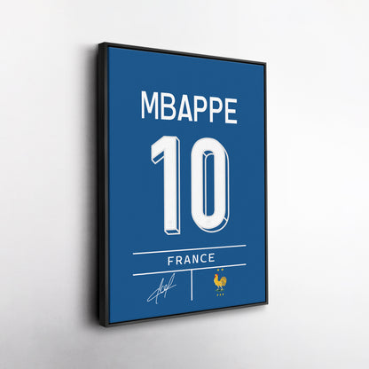 Kylian Mbappé France Jersey Canvas Print | Wall Art Decor