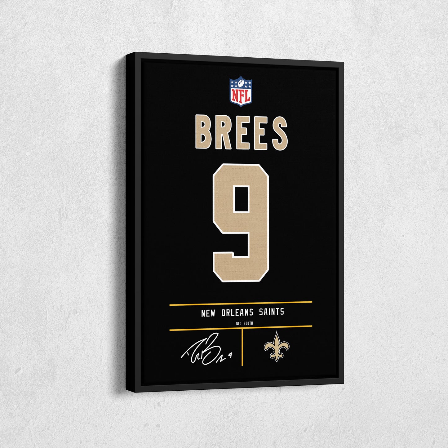 Drew Brees Saints Jersey Canvas Print | Wall Art Decor