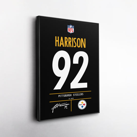 James Harrison Pittsburgh Steelers Jersey Canvas Wall Art