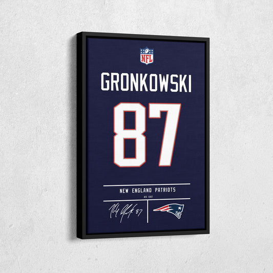 Rob Gronkowski Patriots Jersey Canvas Print | Wall Art Decor