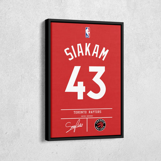 Pascal Siakam Raptors Jersey Canvas Print | Wall Art Decor