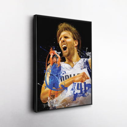 Dirk Nowitzki Mavericks Canvas Print | Dallas Basketball Wall Art