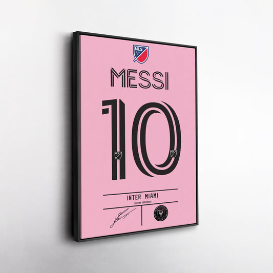 Lionel Messi Inter Miami Jersey Canvas Print | Soccer Wall Art Decor