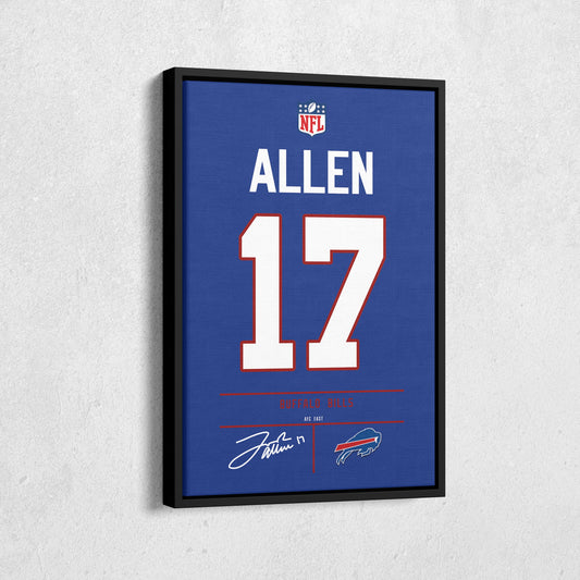 Josh Allen Bills Jersey Canvas Print | Wall Art Decor